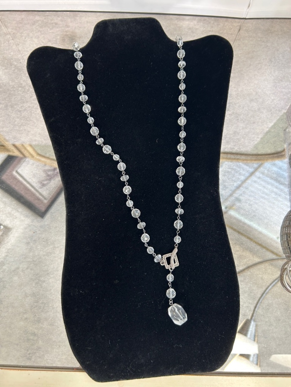 Silpada Sterling Crystal Bead Long Necklace - Clear